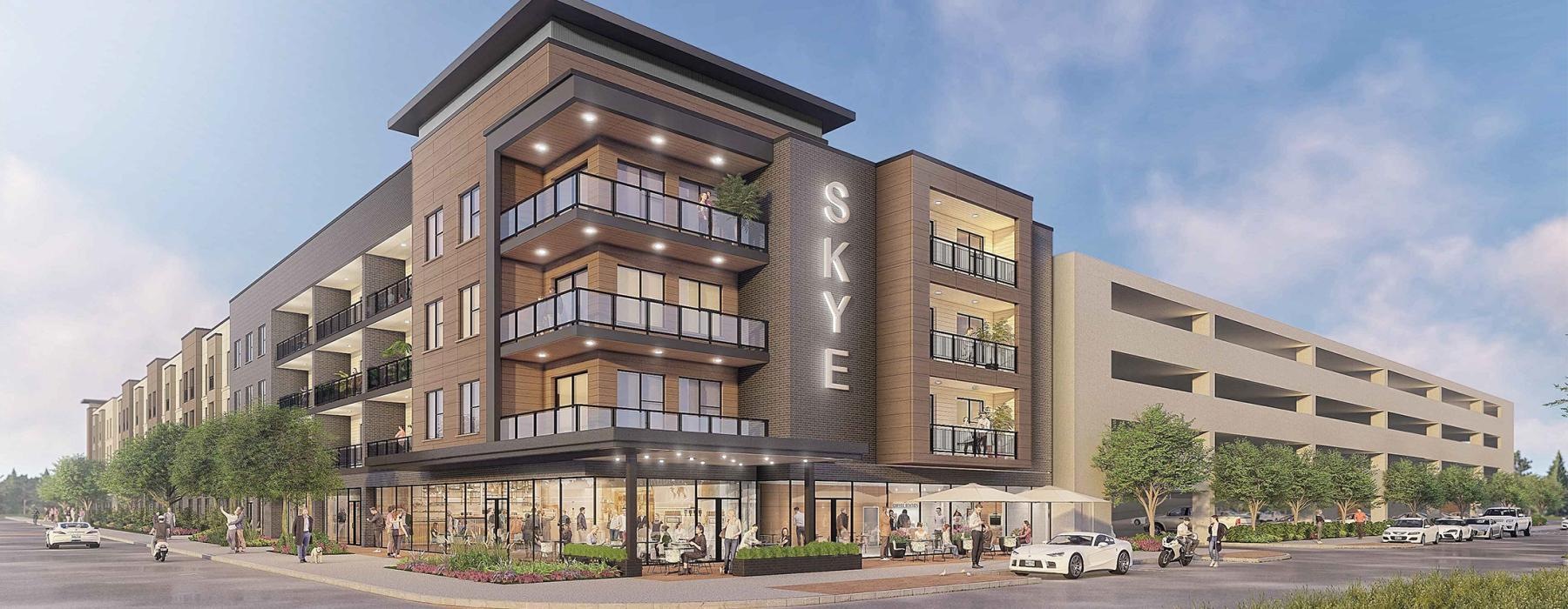 a large building with a parking lot
